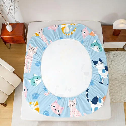 Miniatura 6 de Feelyou Juego de ropa de cama de tamaño individual con diseño de gato colorido para niños, adolescentes y niñas, decoración de habitación de gato