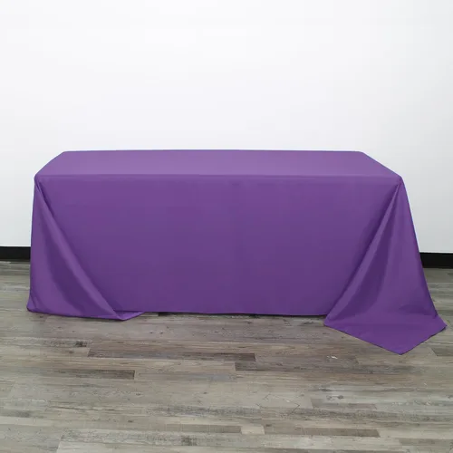 Miniatura 4 de Your Chair Covers - Mantel rectangular de poliéster de 90 x 132 pulgadas, color morado, mantel de boda sin costuras de alta calidad para mesas