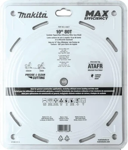 Miniatura 5 de Makita B-66977 Hoja de sierra ingletadora de máxima eficiencia con punta de carburo 80T de 10
