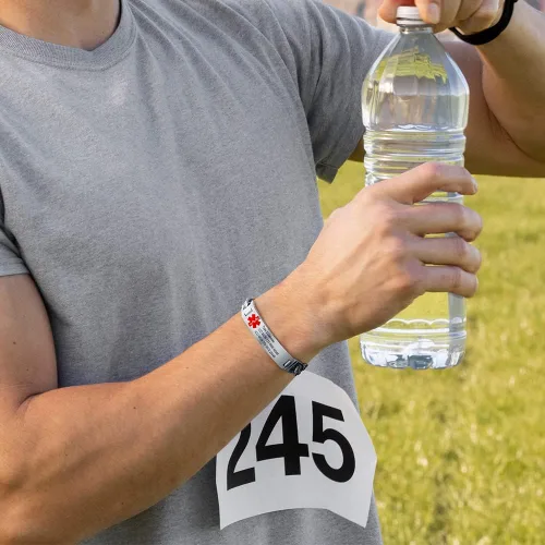 Miniatura 4 de Pulseras de identificación de alerta médica personalizadas para mujeres y hombres, pulseras médicas de emergencia para adultos, pulseras médicas
