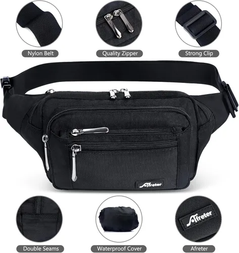 Miniatura 3 de Riñonera Bolsa de Cintura Riñonera para Hombres y Mujeres Bolsa de Cadera con Correa Ajustable para Exteriores Entrenamiento Viajes Casual Correr