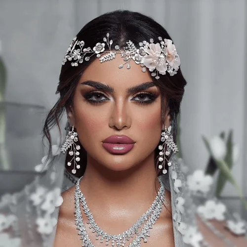ULAPAN Diademas de boda para novia, tocados de vid para el cabello, diamantes de imitación, accesorios para el cabello de cristal plateado, para