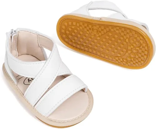 Miniatura 71 de Meckior Sandalias de verano con punta abierta y suave de piel sintética para bebés y niñas pequeñas
