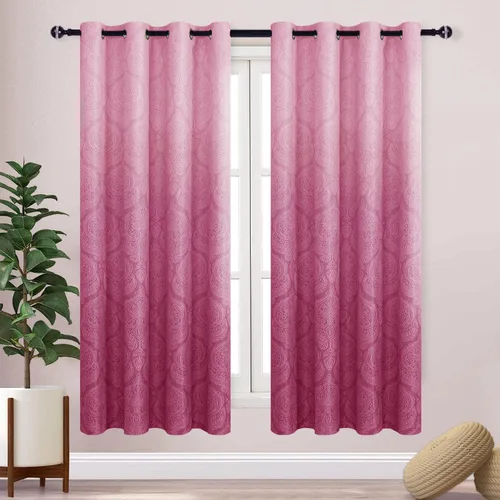 Miniatura 64 de DWCN - Cortinas blackout para dormitorio, diseño de damasco con aislamiento térmico y ojales, para sala de estar, juego de 2 paneles de cortina Gris