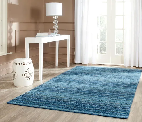 Miniatura 8 de SAFAVIEH Himalaya Collection - Alfombra decorativa, 2 x 3 pies, azul y multicolor, lana hecha a mano, ideal para zonas de alto tráfico en entrada