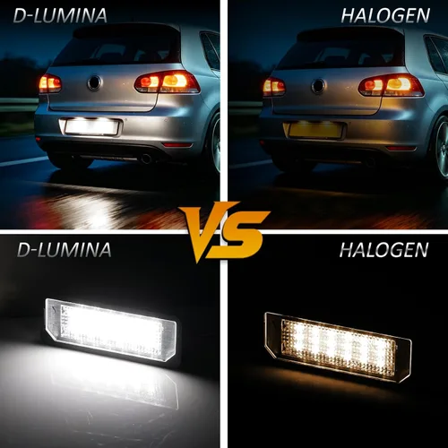 Miniatura 3 de D-Lumina Luces LED para matrícula, montaje de lámpara para Volkswagen VW Golf GTI MK4 MK5 MK6 MK7 CC Rabbit Polo EOS Phaeton Beetle Passat Scirocco