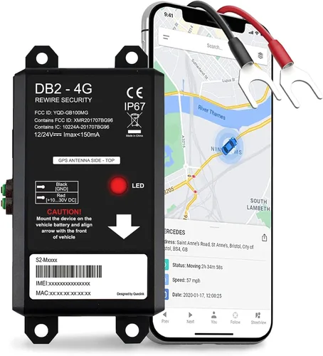 Rastreador GPS REWIRE SECURITY DB2-4G para vehículos – Dispositivo de seguimiento de vehículos en tiempo real para coche, furgoneta, autocaravana |