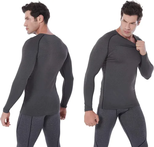 Miniatura 2 de SILKWORLD Camiseta de compresión de manga larga para hombre