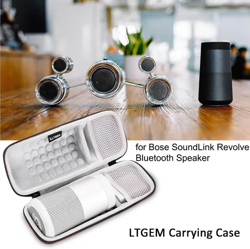 Miniatura 8 de LTGEM - Carcasa rígida de EVA para altavoz Bluetooth Bose SoundLink Revolve or Revolve (Serie II) con bolsillo de malla, color negro