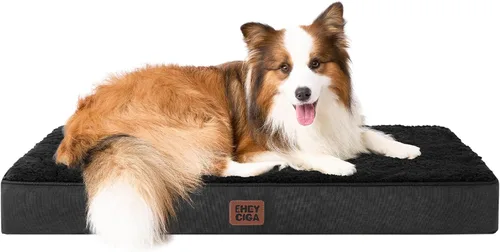Miniatura 32 de EHEYCIGA Cama ortopédica de espuma para perros grandes, 35 pulgadas de largo x 23 pulgadas de ancho x 3.5 pulgadas de alto, gris claro
