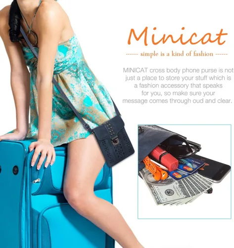 Miniatura 7 de MINICAT INICAT Women RFID Blocking Small Crossbody Bags Cell Phone Purse Built in Wallet