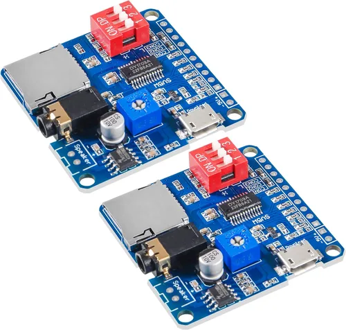 Miniatura 7 de 2 unids placa de módulo de reproducción de voz reproductor de MP3 Módulo de voz de música, 5W 64MBit Flash Serial Control SD/TF Tarjeta IO