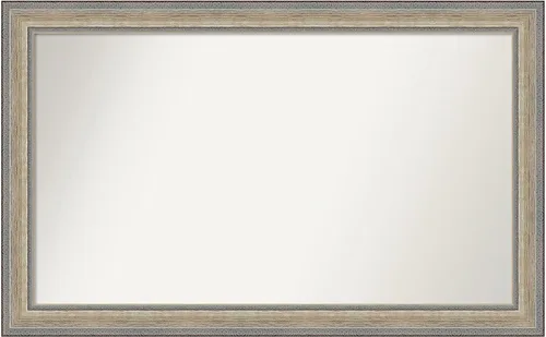 Miniatura 326 de Amanti Art Espejo de baño plateado para sobre fregadero, 28 x 47 pulgadas, espejo rectangular de plata imperial, marco de madera tradicional de gran