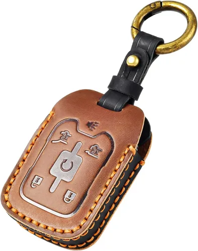 Miniatura 12 de OFFCURVE Funda de cuero para llave de automóvil Chevy GMC, compatible con Chevrolet Silverado Suburban Tahoe GMC Acadia Sierra Terrain Yukon Smart