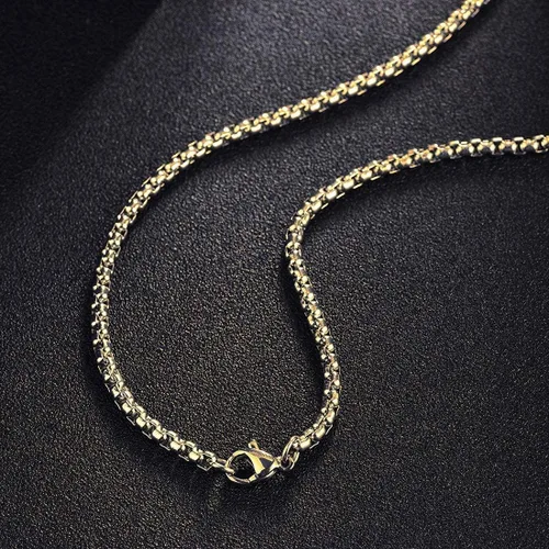 Miniatura 5 de FANCIME Collar con cruz biselada de plata de ley 925 maciza pulida con chapa de oro amarillo o blanco Collar de crucifijo para hombre Collar largo