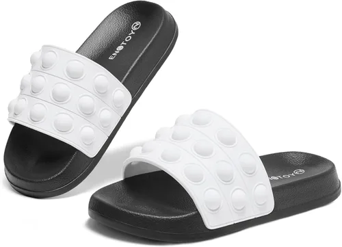 Miniatura 7 de Engtoy Sandalias para niños y niñas, unisex, ligeras, antideslizantes, puntera abierta, cómodas, para ducha, playa, divertidas sandalias