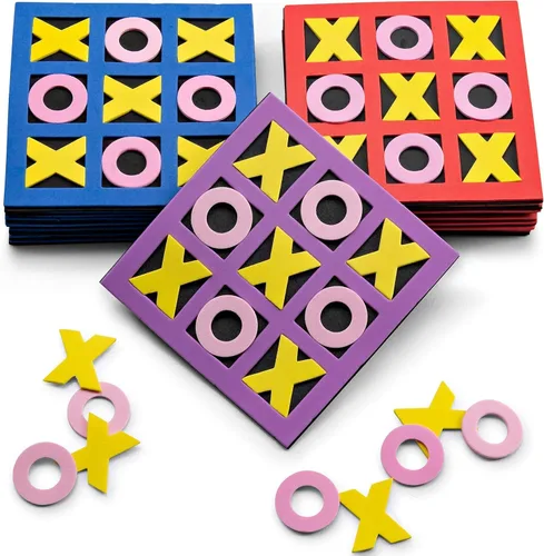 Miniatura 9 de Juego de Tic Tac Toe (paquete de 24) Mini juego de mesa de espuma de 5 x 5 pulgadas, juguetes a granel para niños, recuerdos de fiesta