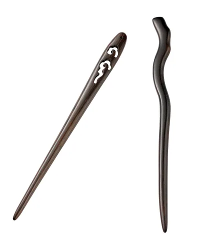 Miniatura 9 de Palillos clásicos hechos a mano tallados para el cabello, sándalo negro natural (ébano), palillos para peinar, accesorio para hacer updo, 7 pulgadas