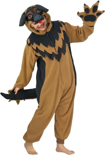 Miniatura 4 de Pijama unisex de una pieza de pastor alemán para adultos, disfraz de Navidad, Halloween, ropa de dormir para mujer