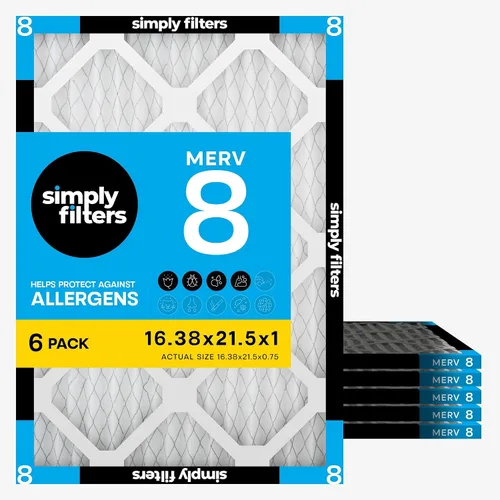 Miniatura 37 de Simply 16x20x1 Filtro de aire, MERV 8, paquete de 6, para caldera/aire acondicionado y sistema HVAC del hogar (tamaño real: 15.75"x19.75"x0.75")