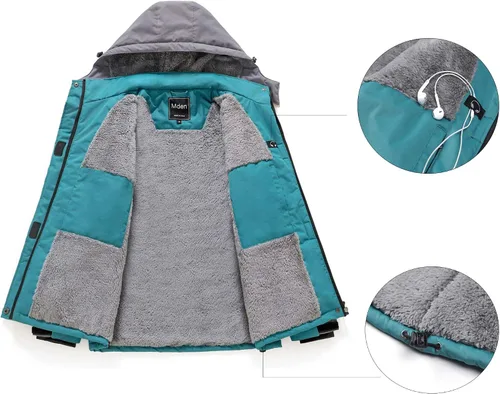 Miniatura 2 de Mden Chaqueta de esquí impermeable para mujer, resistente al viento, con aislamiento de forro polar
