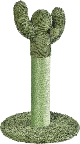 Miniatura 7 de Amazon Basics Rascador para gatos - Postes triples de cactus para interior, poste para rascar para gatos y gatitos con bola colgante, grande