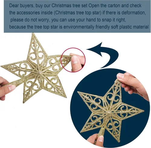 Miniatura 8 de KTKDE - Árbol de Navidad artificial premium de 1.8 m con 1005 puntas de ramas, 1 pieza, estrella en la parte superior del árbol, 200 luces LED Verde
