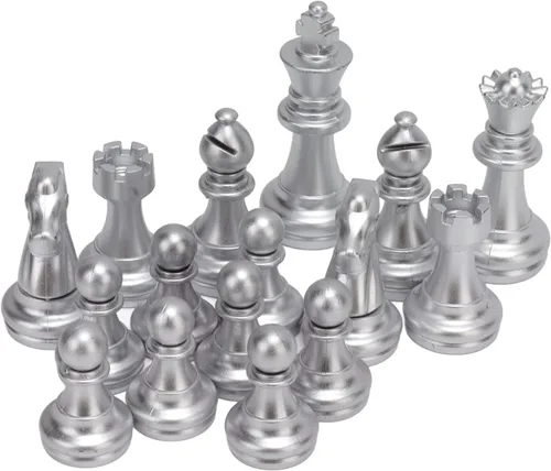 Miniatura 9 de Honio Juego de ajedrez dorado y plateado duradero de 1.93 pulgadas para juegos de rompecabezas