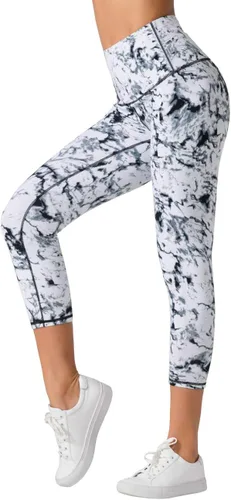 Miniatura 22 de Dragon Fit - Pantalones de compresión para yoga con bolsillos interiores, cintura alta, pantalones atléticos para control de abdomen, calzas
