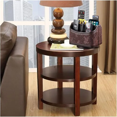 Miniatura 7 de YAPISHI Soporte para control remoto de cuero antiguo, caja giratoria de 360 grados para escritorio, organizador de mesa de noche para control