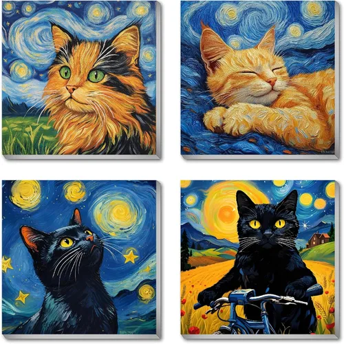 Miniatura 11 de Canrichshop Paquete de 4 Bola de Discoteca DIY Pintar por Números para Principiantes, Pintura al Óleo de Frutas Kits de Pintar por Números