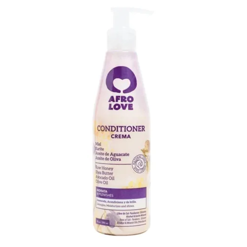 Miniatura 2 de Afro Love Acondicionador para cabello rizado, hidratación profunda y control del encrespamiento, acondicionador hidratante con miel cruda, manteca