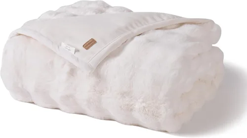Miniatura 9 de EverGrace - Manta ultra suave de lujo, esponjosa, de pelo de conejo sintético, gruesa, cálida, de burbujas, para cama, mantas reversibles de felpa