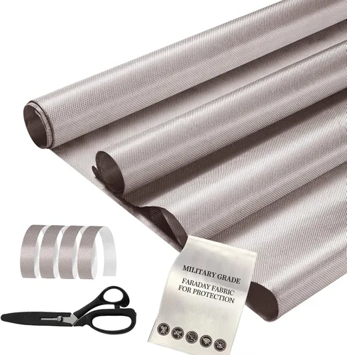 Miniatura 11 de Vehipa Tela Grado Militar Protección Faraday 19.7" x 43" Tela DIY para Bloqueo Inalámbrico para WiFi, Celular
