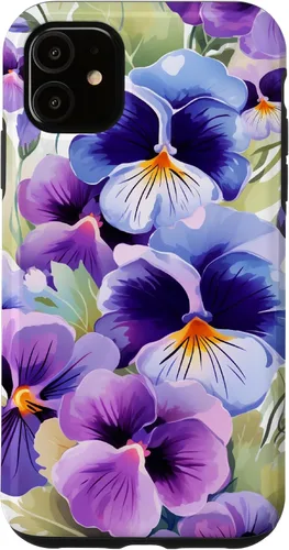 Miniatura 8 de Pansy Flower Pattern Floral Case for iPhone 17