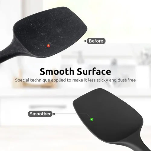 Miniatura 7 de Espátula de cuchara de silicona resistente al calor: U-Taste 600ºF de alto calor, flexible, 11.38 pulgadas, mezcla de silicona, agitación, raspado