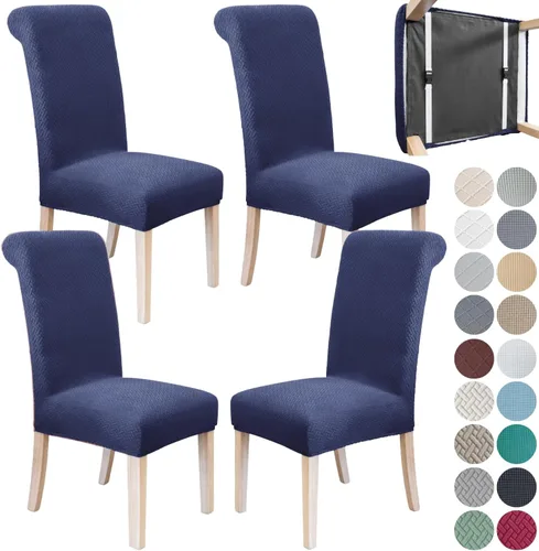 Miniatura 12 de SPRINGRICO Paquete de 2 fundas para sillas de comedor con cinturón de seguridad, fundas elásticas para sillas Parsons lavables, fundas protectoras