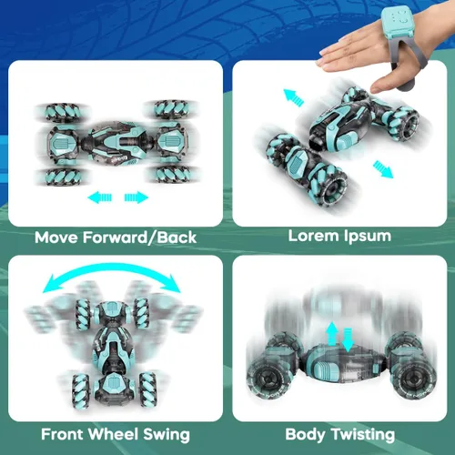 Miniatura 3 de ZMMB Coche RC de Acrobacias con Detección de Gestos - Los Mejores Regalos para Niños de 6 a 12 Años, 360° de Rotación, 4WD, Control Remoto, Rc Stunt