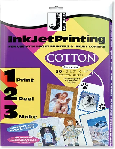 Jacquard Tela de algodón imprimible por inyección de tinta, 8.5 x 11 pulgadas, paquete de 30 hojas