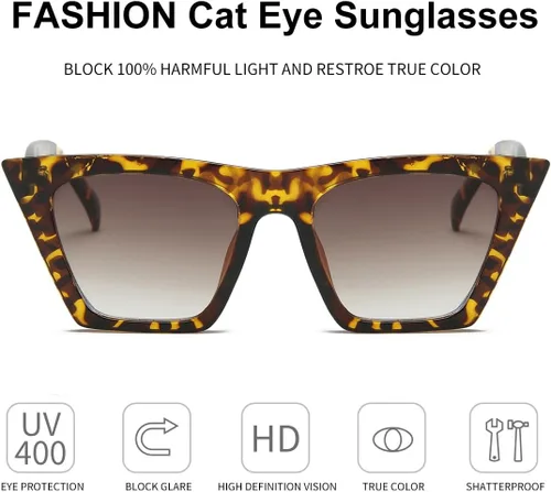 Miniatura 2 de Dollger Gafas de sol cuadradas de ojo de gato para mujer, a la moda, retro, clásicas, con protección UV400