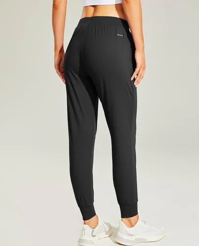 Miniatura 5 de Haimont Pantalones deportivos para correr para mujer con bolsillos con cremallera, ligeros, atléticos, para entrenamiento, pantalones casuales