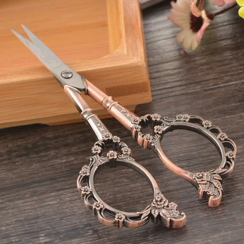 Miniatura 4 de EBANKU - Tijeras de manicura profesionales, vintage, de acero inoxidable, para cutículas, cuidado de precisión para uñas, cabello facial, cejas