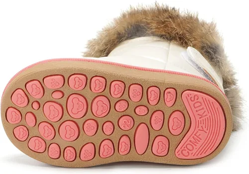 Miniatura 5 de KVbabby Botas de nieve para niños pequeños, con forro de piel sintética, impermeables