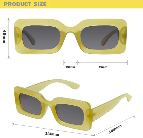 Miniatura 5 de mosanana Gafas de sol rectangulares de moda para mujeres y hombres, modelo Trimble