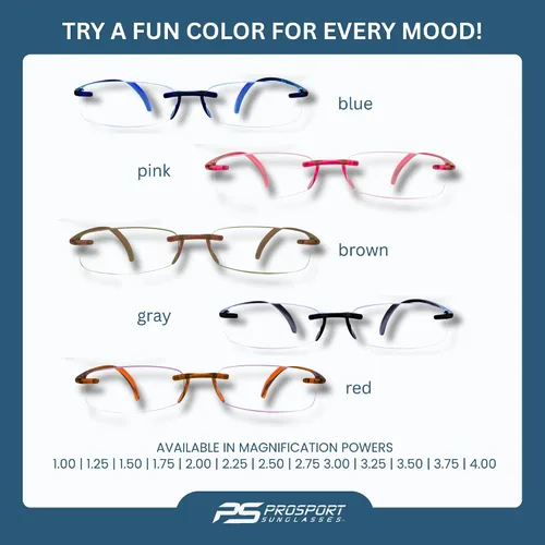 Miniatura 9 de proSPORT Lentes de lectura sin montura para lector de lentes completos, ultra ligeros, flexibles, para hombres y mujeres