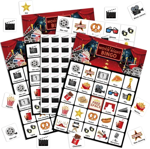 Miniatura 8 de Shappy 35 tarjetas de juego de bingo para acampar con 24 jugadores, juegos de aventura y fiesta, bosque, selva, tarjetas de bingo para actividades