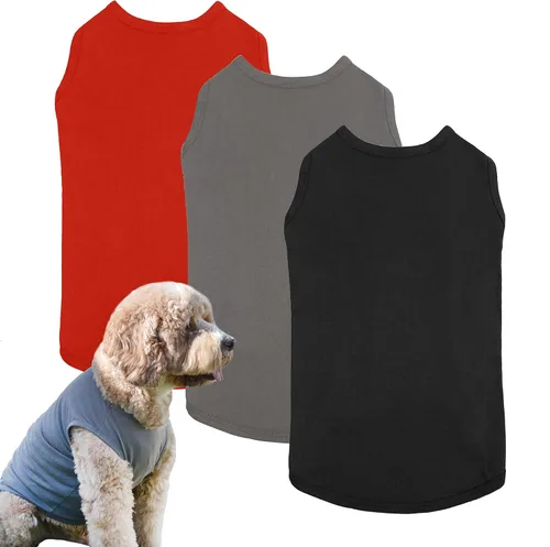 Apparelyn Camisa para perros en blanco, ropa para mascotas, para perros pequeños, medianos y grandes, 3 piezas, camiseta para cachorros o gatos,