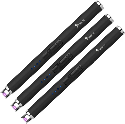 Miniatura 11 de Encendedor de arco de vela SUPRUS USB eléctrico con batería LED mejorada, pantalla de batería, interruptor de seguridad, recargable, sin llama