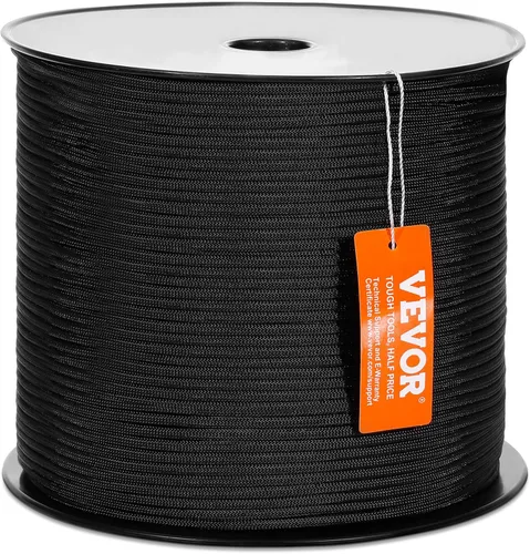 Miniatura 16 de VEVOR Cuerda de nailon trenzada, 3/16 pulgadas x 250 pies, 32 hebras, 720 LBS de resistencia a la rotura para exteriores, aparejo de árbol arborista