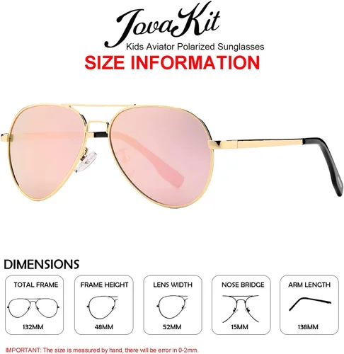 Miniatura 22 de Gafas de sol polarizadas de aviador pequeñas para niñas y niños de 4 a 16 años